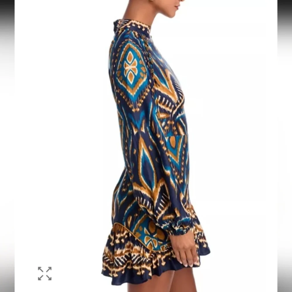 FARM Rio Women's Pineapple Ikat Raglan Sleeve Mini Dress Size Large - Picture 4 of 16